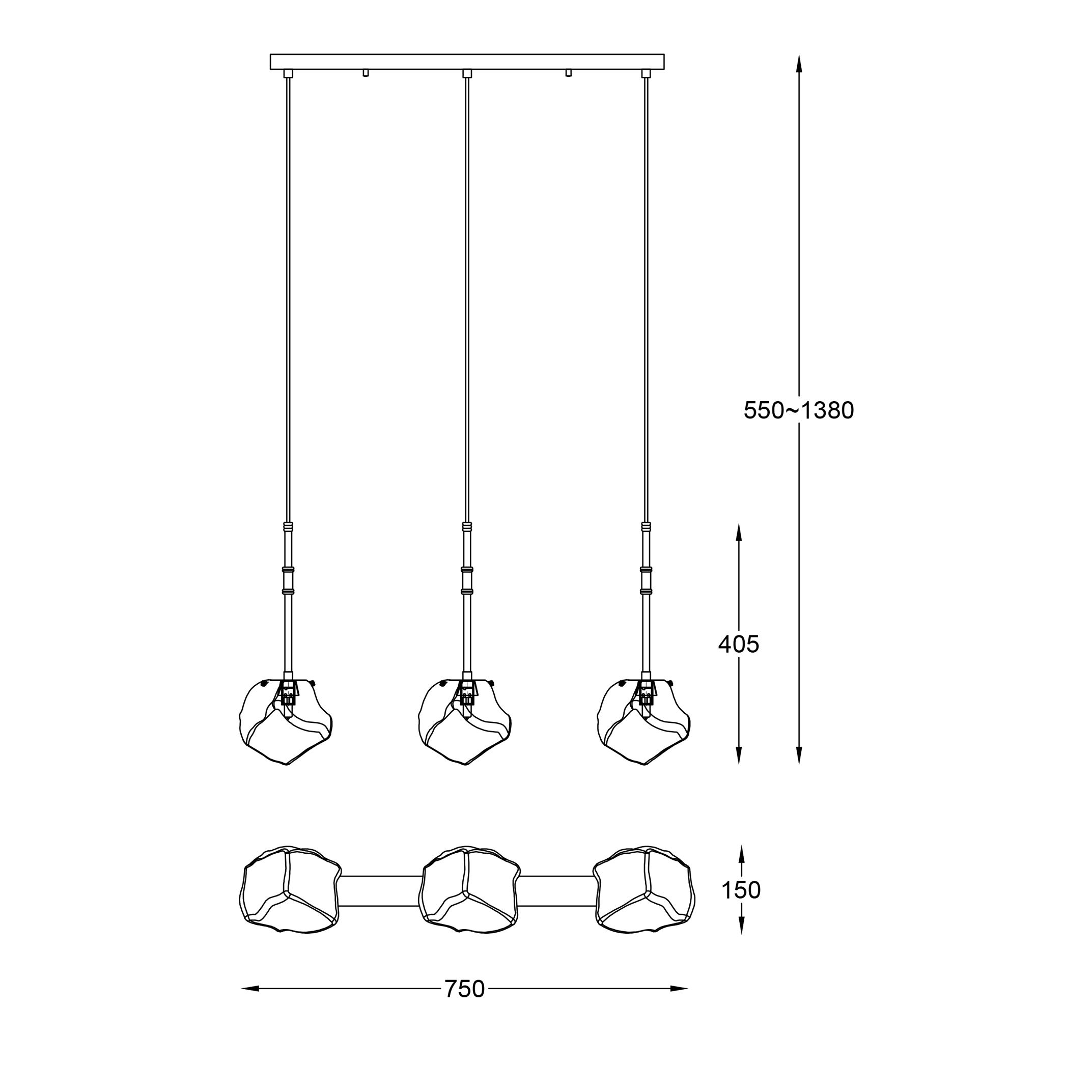 Подвесной светильник Zuma Line P0488-03K-SEAC ROCK купити
