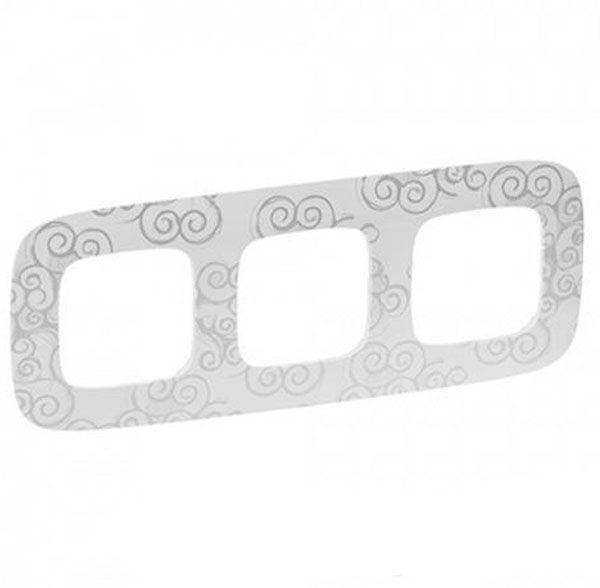 Рамка 3 поста, нарцисс хром, Valena ALLURE (754343) купити