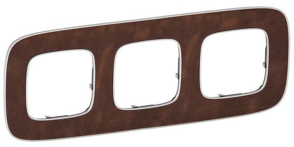 Рамка 3 поста, кожа, Valena ALLURE (754453) купити