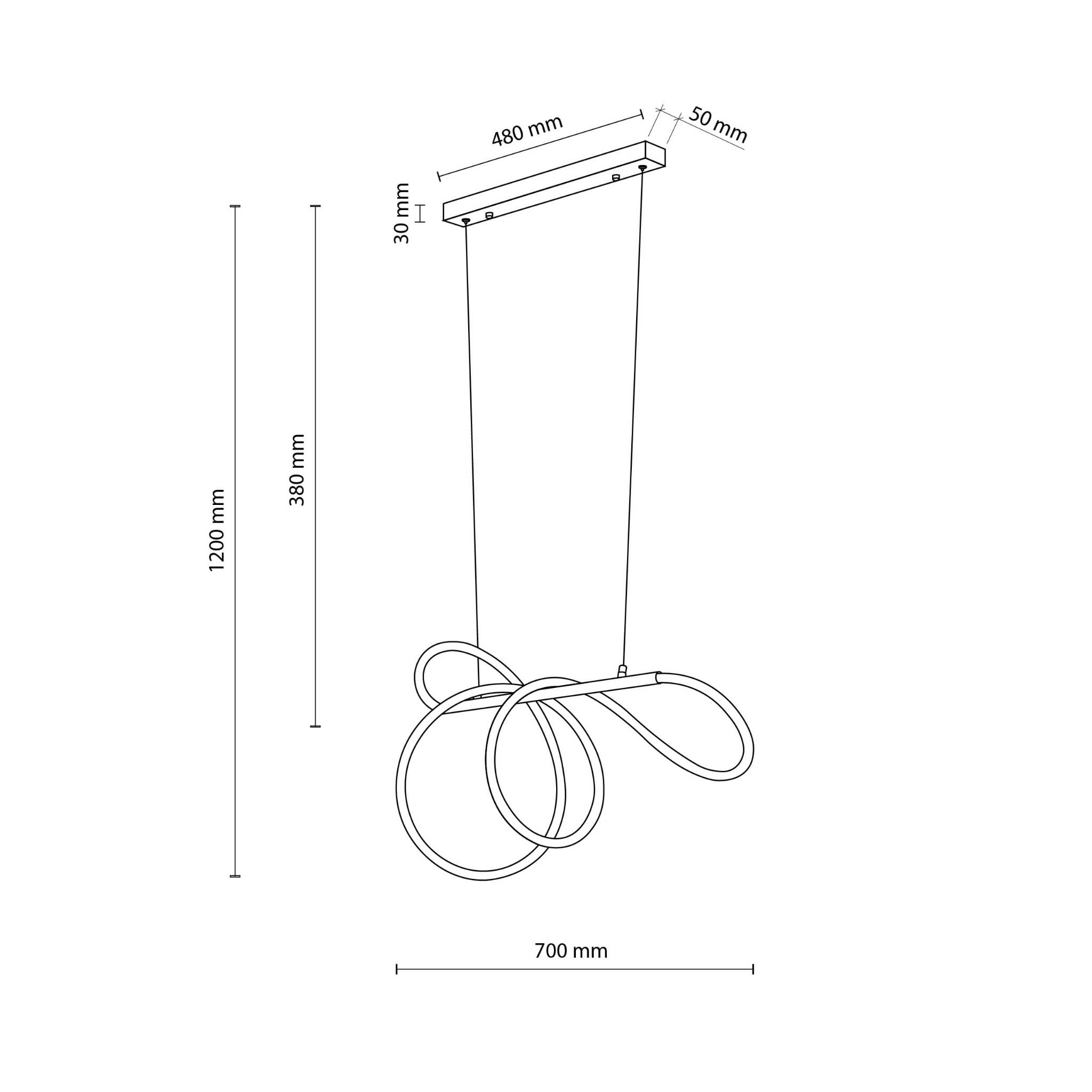 Підвісний світильник TK Lighting 18006 FLEXI LED BLACK 36 Вт купити
