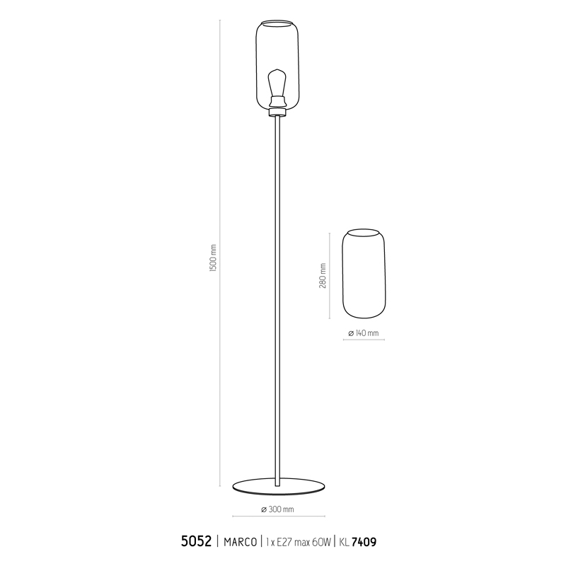 Торшер TK Lighting 5052 MARCO купити