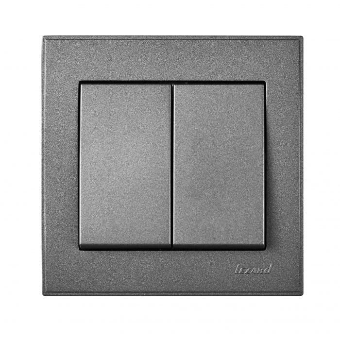 Выключатель двойной, антрацит LEZARD RAIN (703-4288-101) купити