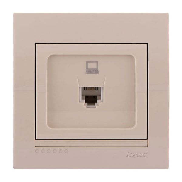 Розетка компьютерная Lezard Deriy, крем (702-0303-139) купити