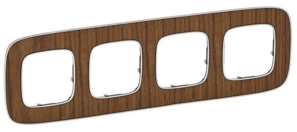 Рамка 4 поста, орех, Valena ALLURE (754464) купити