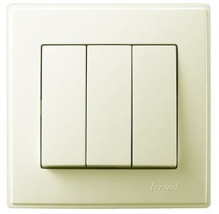 Выключатель трехклавишный  Lezard Lesya, крем (705-0303-109) купити