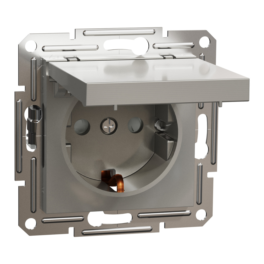 Розетка з кришкою і заземляючим контактом, бронза (EPH3100169) купити