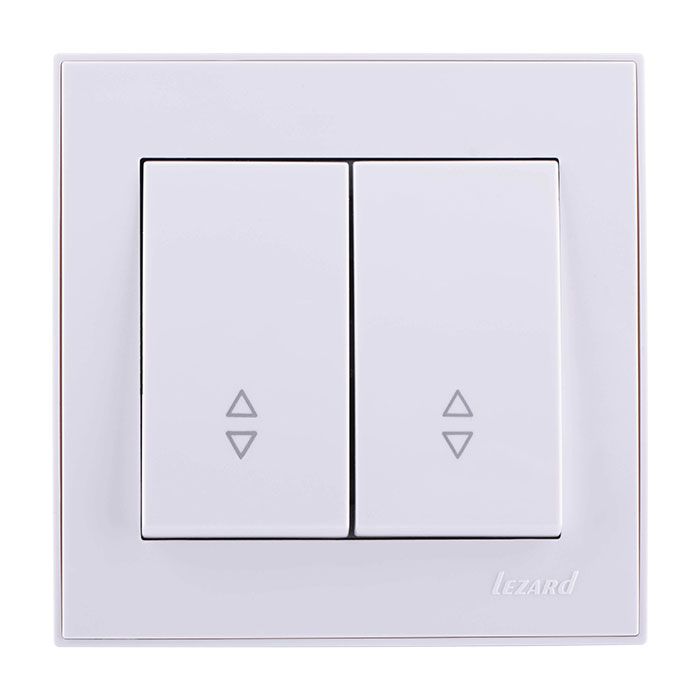 Выключатель проходной двойной, белый Lezard RAIN (703-0288-106) купити