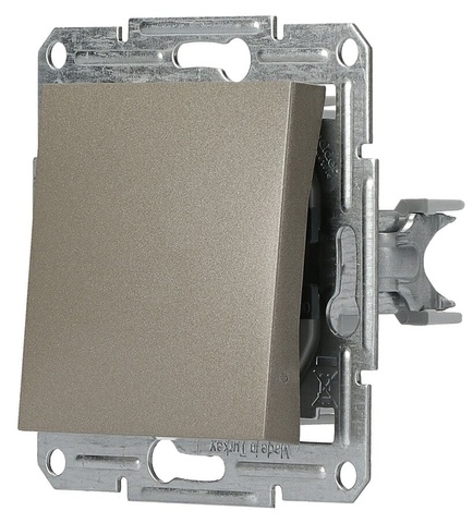 Вимикач одноклавішний самозажимний, бронза (EPH0100169) купити