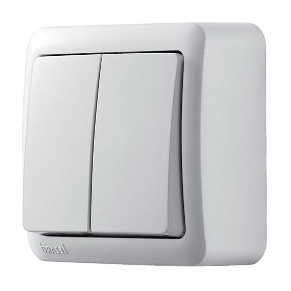 Вимикач 2кл Lezard Viola Білий (751-0200-101) купити