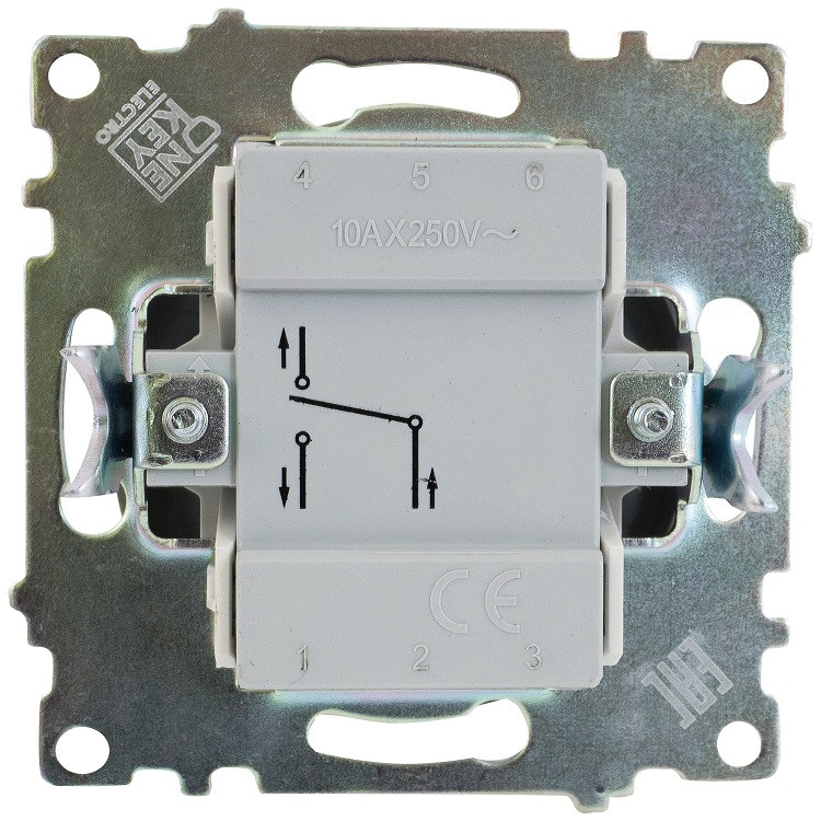 Вимикач перехресний одинарний OneKeyElectro, колір сірий (OKE200503) купити