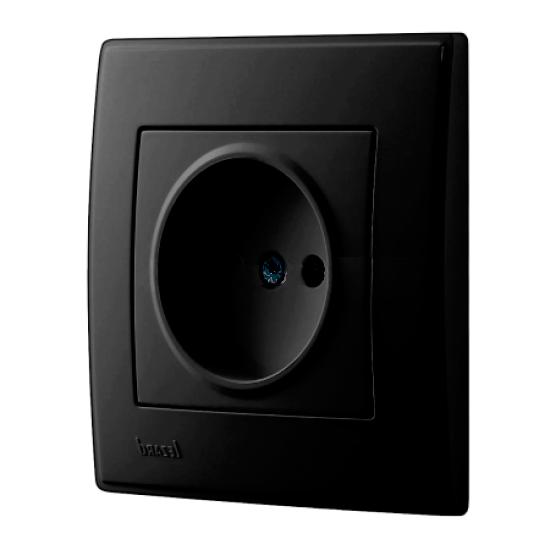 Розетка без заземления Lezard Lesya, антрацит (705-4242-121B) купити