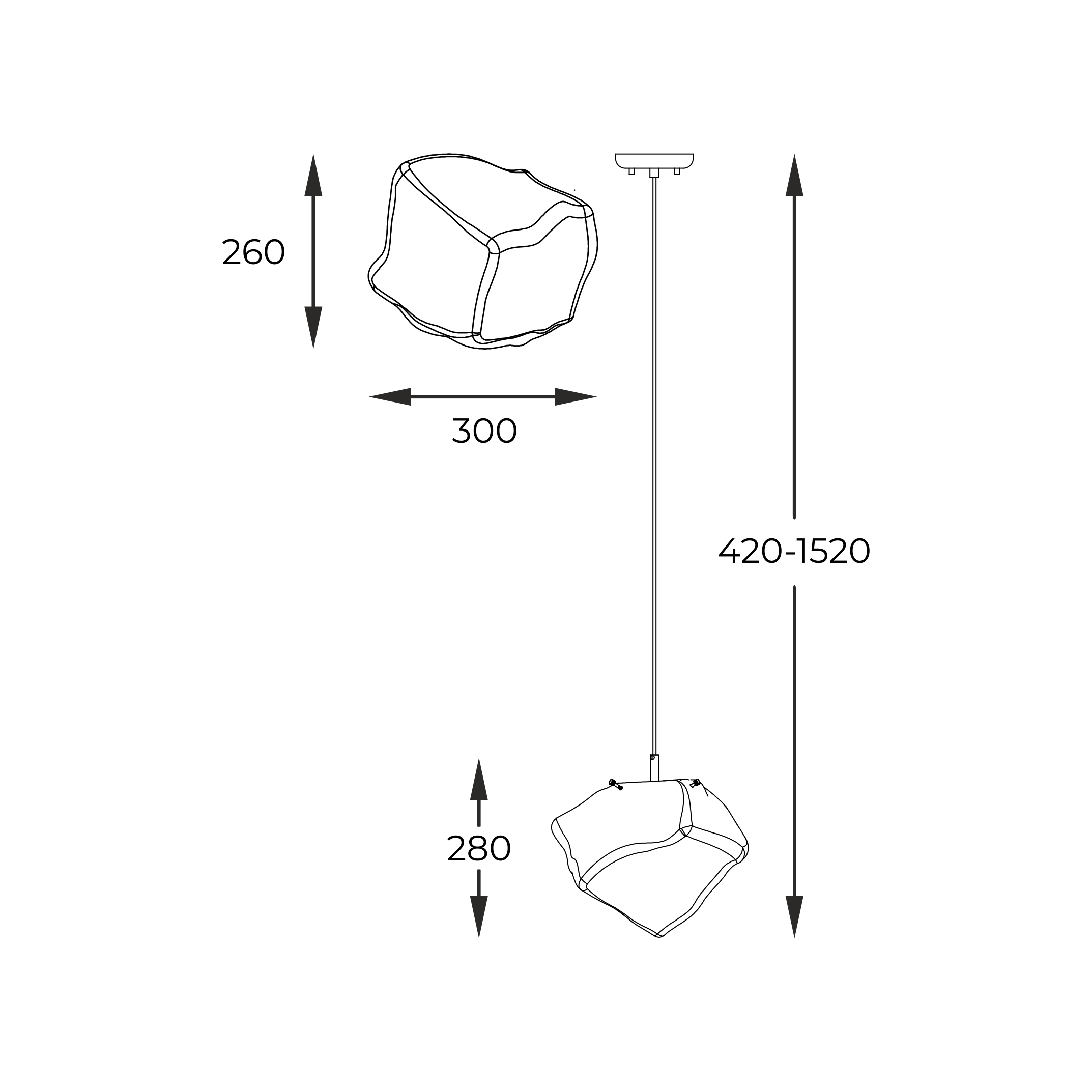 Подвесной светильник ZUMA LINE ROCK P0488-01A-F4AC (22679) купити