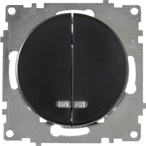 Вимикач подвійний з підсвіткою OneKeyElectro, колір чорний (OKE202304) купити