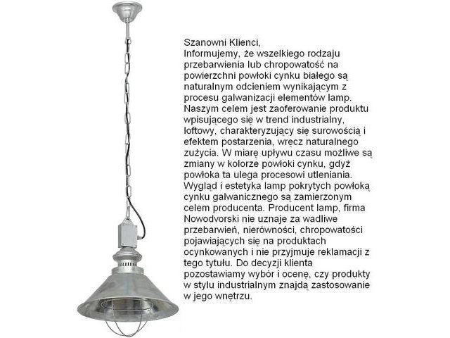 Подвесной светильник Nowodvorski 5062 Loft Zinc купити