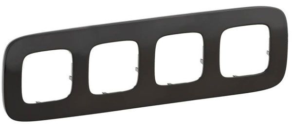 Рамка 4 поста, черная сталь, Valena ALLURE (755514) купити