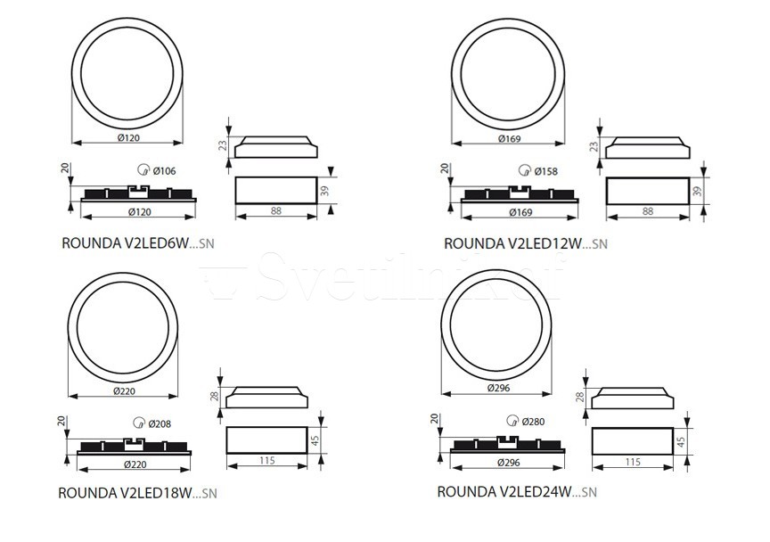 Точковий світильник Kanlux V2LED12W-NW-W Rounda (28931) купити