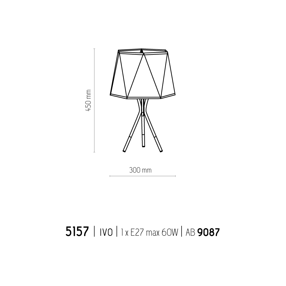 Настольная лампа TK Lighting 5157 IVO купити