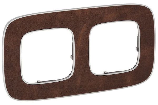 Рамка 2 поста, кожа, Valena ALLURE (754452) купити