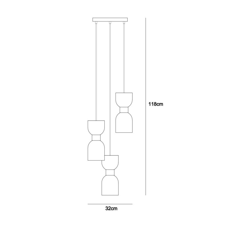Люстра підвісна ITALUX PND-57602-3-BK+BRO Monza купити