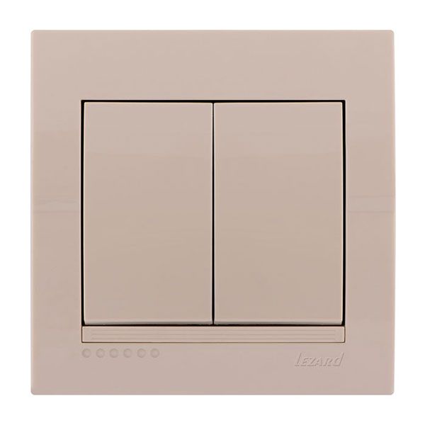 Выключатель двухклавишный Lezard Deriy, крем (702-0303-101) купити