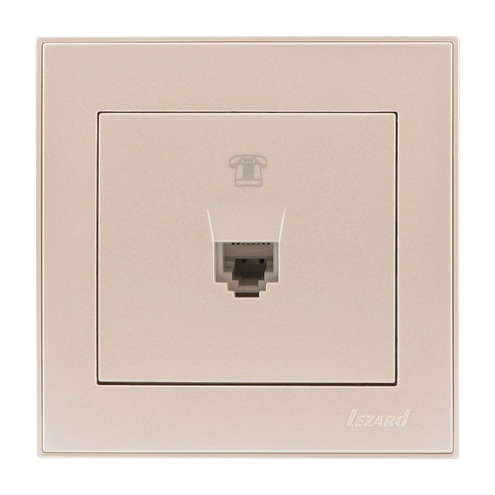 Розетка телефонная, жемчужно-белый перламутр Lezard RAIN купити