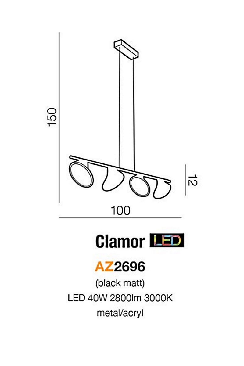 Підвісний світильник Azzardo AZ2696 Clamor купити