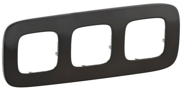 Рамка 3 поста, черная сталь, Valena ALLURE (755513) купити