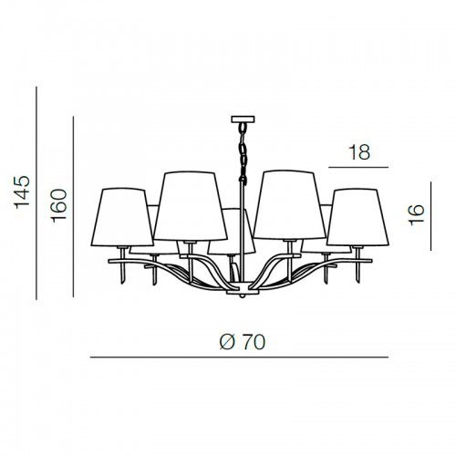 Люстра Azzardo AZ0725 Princessa 7 купити