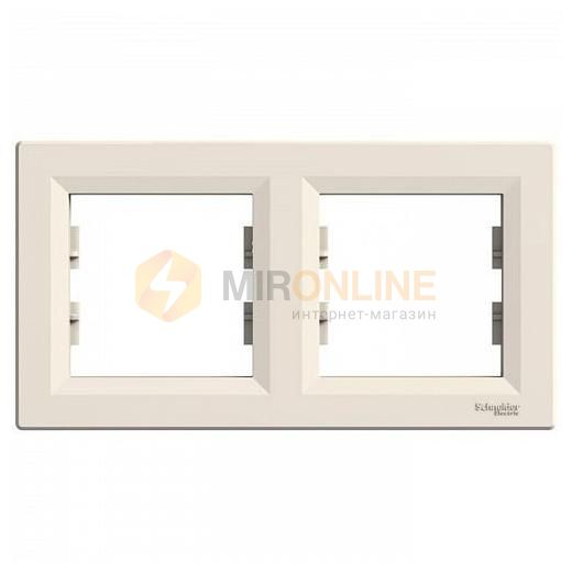 Рамка 2-постова, горизонтальна, Schneider Asfora кремовий (EPH5800223) купити