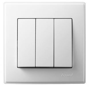 Выключатель трехклавишный  Lezard Lesya, белый (705-0202-109) купити