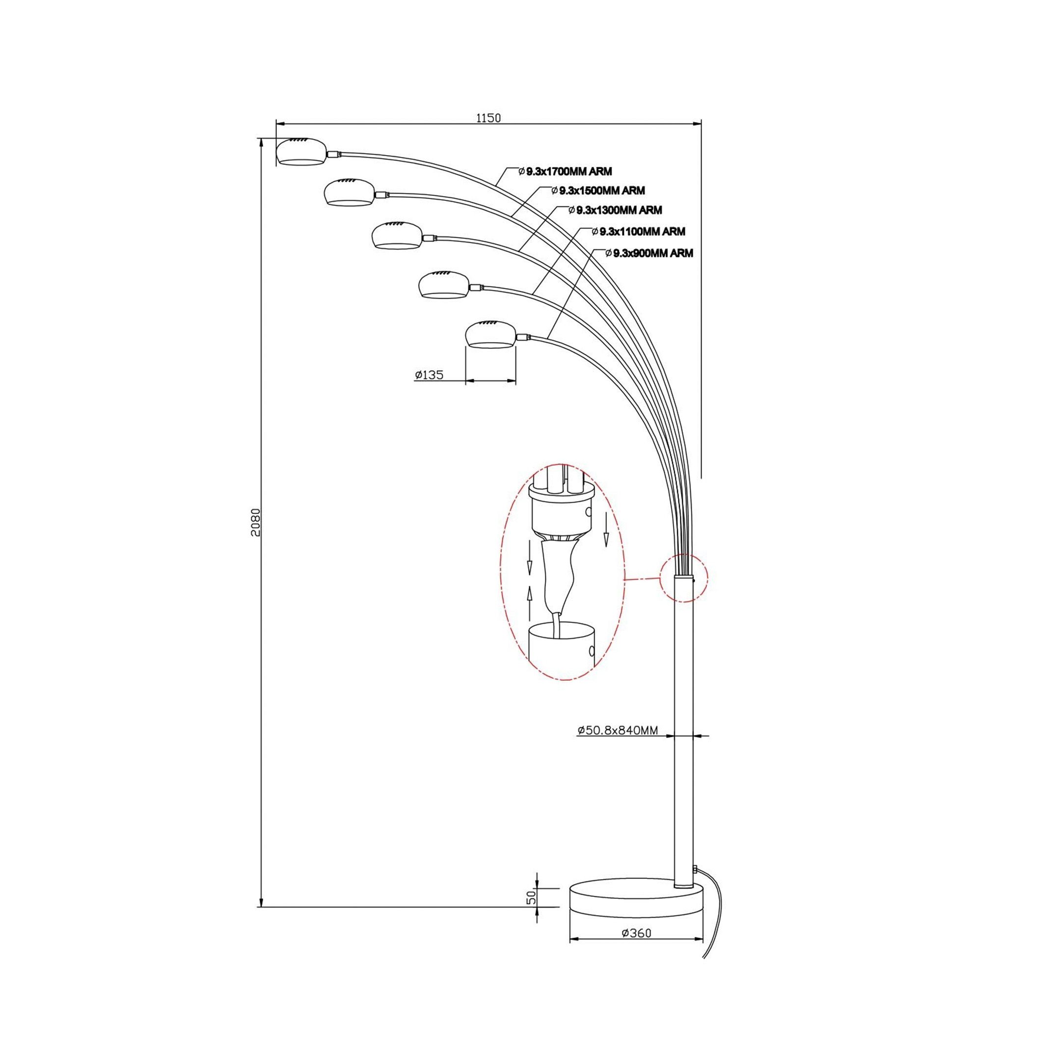Торшер Zuma Line TS-5805-BKBB ZODIAC купити