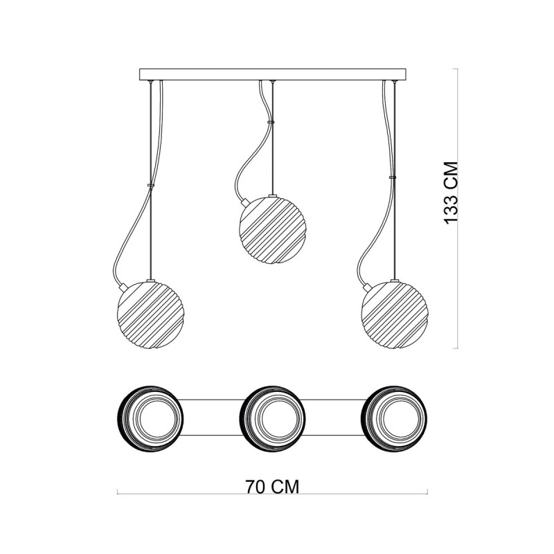 Люстра підвісна ITALUX PND-92389-3L-BK Perona купити