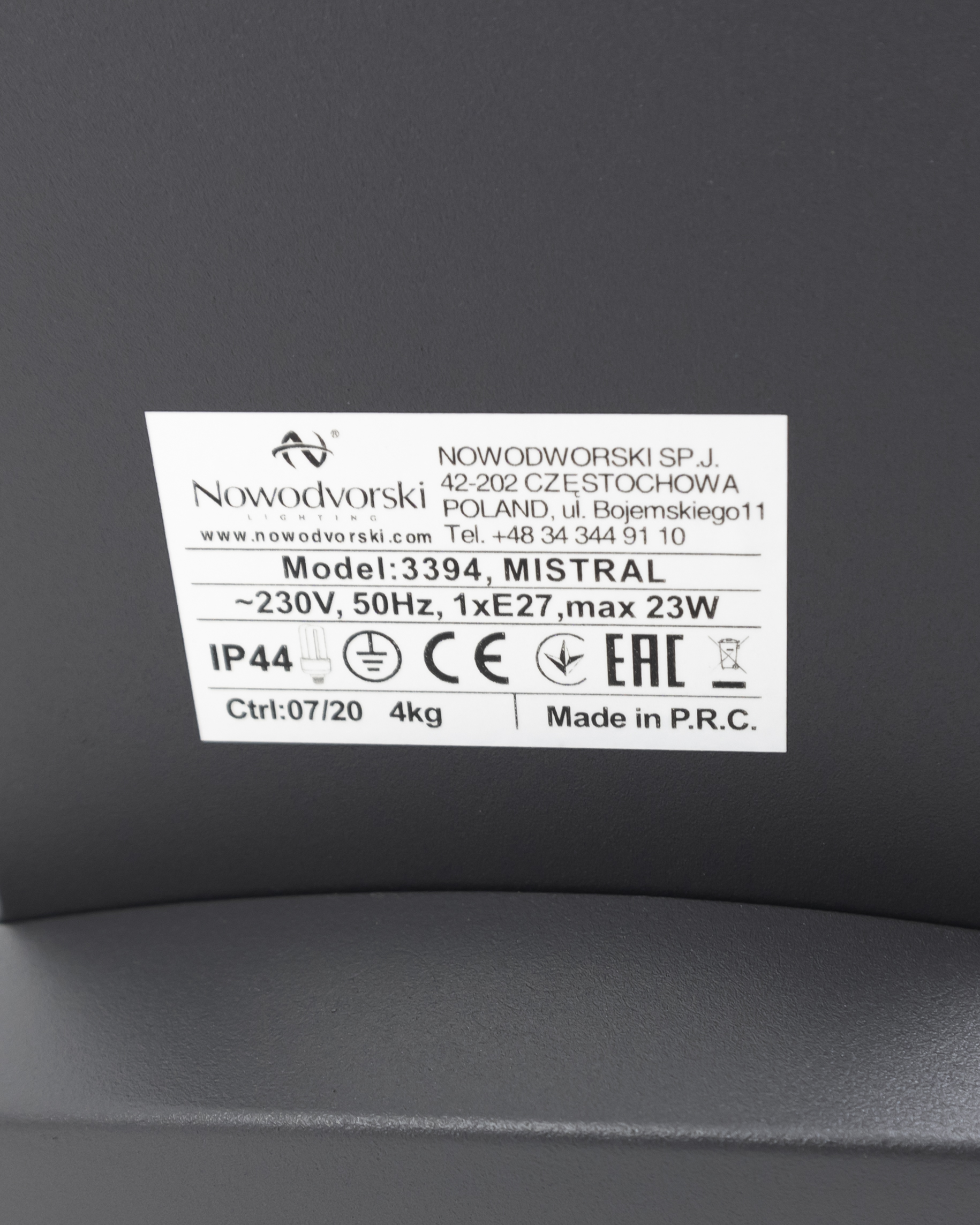 Уличный светильник Nowodvorski 3394 Mistral купити