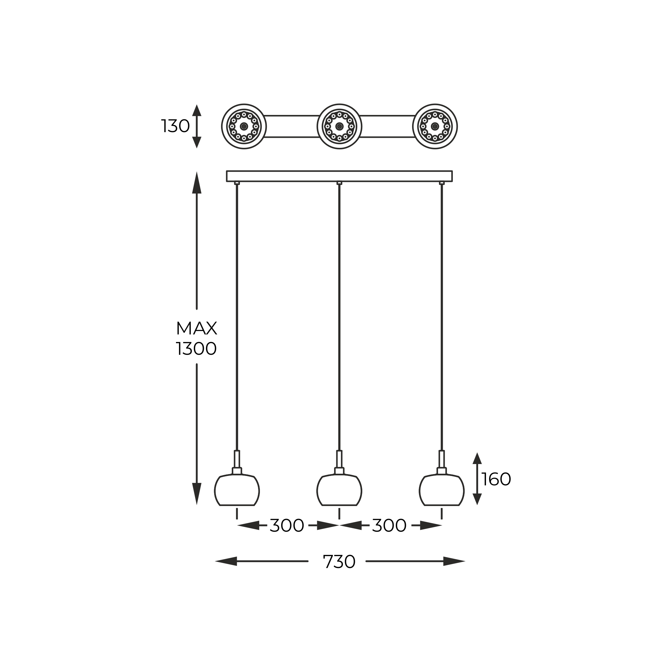 Підвісний світильник Zuma Line P0076-03N-B5FZ CRYSTAL (78137) купити