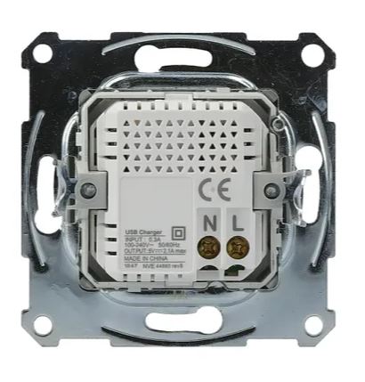 Розетка usb 2,1a asfora schneider electric, 10a, сталь EPH2700262 купити