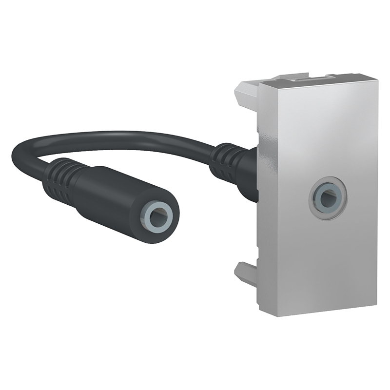 Розетка Minijack 1 модуль Unica New, NU343330, алюминий купити