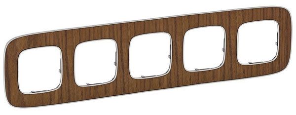 Рамка 5 постов, орех, Valena ALLURE (754465) купити