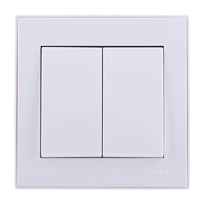Выключатель 2-кл, белый Lezard RAIN (703-0288-101) купити