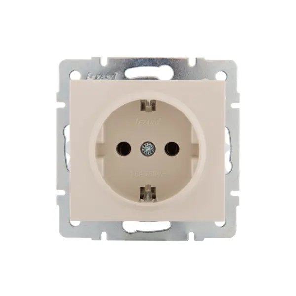 Розетка с/з, крем Lezard RAIN (703-0388-122B) купити