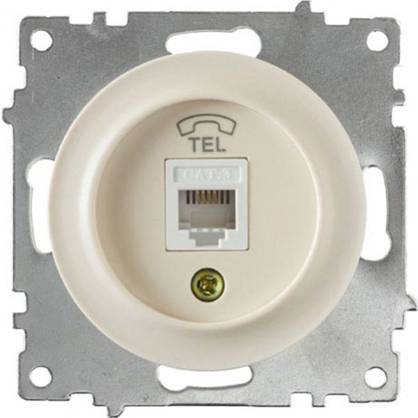 Розетка телефонна 1xRJ11 OneKeyElectro, колір бежевий (OKE2172792) купити