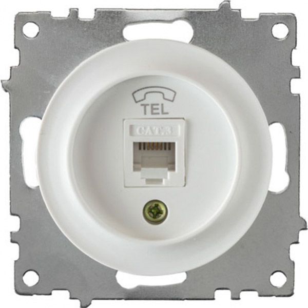 Розетка телефонна 1xRJ11 OneKeyElectro, колір білий (OKE2172769) купити