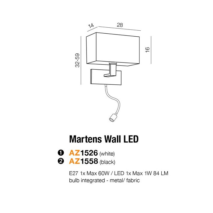 Бра Azzardo AZ1526 Martens купити