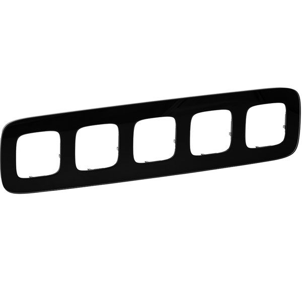 Рамка 5 постов, черное стекло, Valena ALLURE (755535) купити