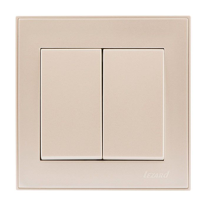 Вимикач 2-кл, перлинно-білий перламутр Lezard RAIN (703-3088-101) купити