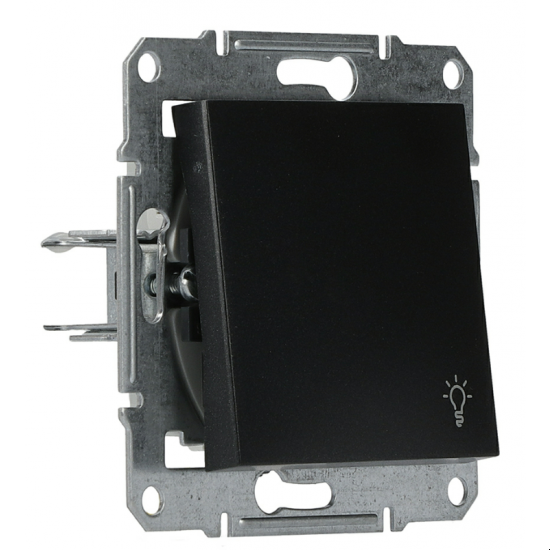 Одноклавішний кнопковий вимикач "світло" самозажимний, антрацит (EPH0900171) купити